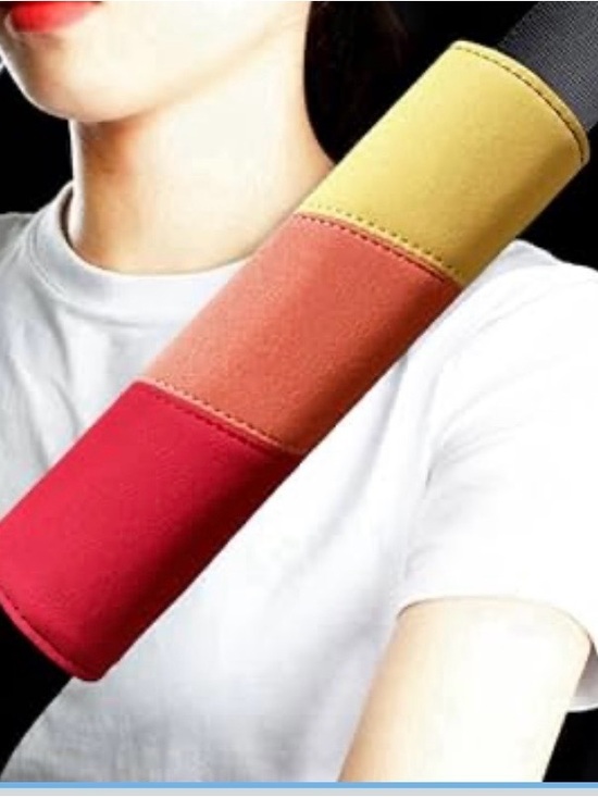Other - Colorblock Seat Belt Shoulder Pad - Red, Orange, Yellow